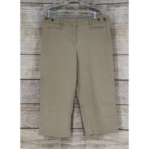 VINTAGE George Womens Wide Leg High Rise Cropped Pants Size 10 Khakis